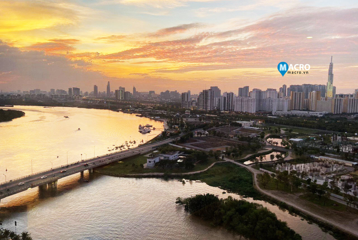 Saigon river, view from Diamond Island