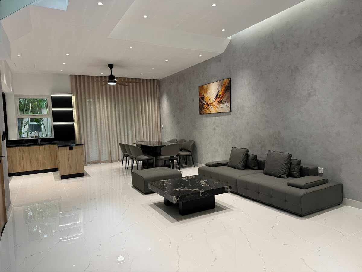Cho thuê biệt thự Palm Residence Q2 1.2 Semi-detached villa for rent in the Palm Residence compound with modern & luxury furnished