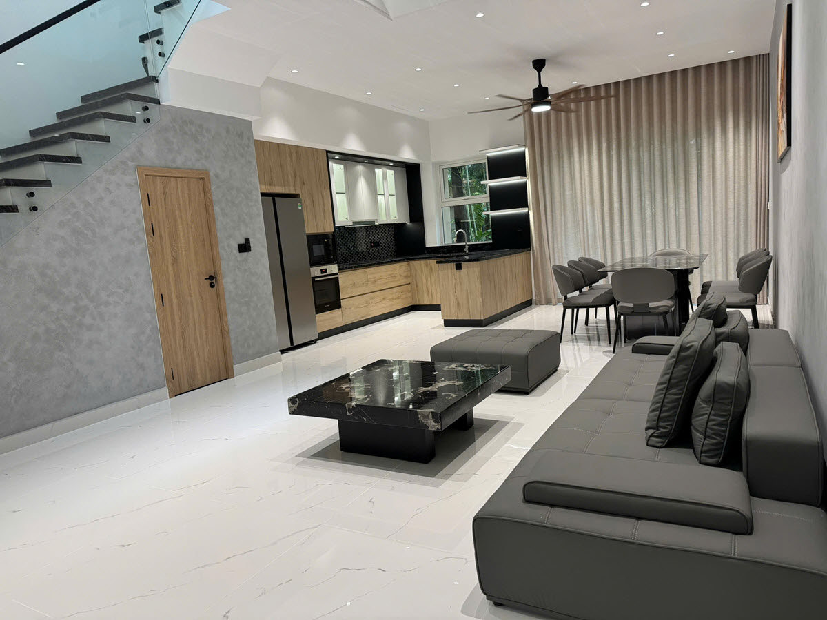 Cho thuê biệt thự Palm Residence Q2 1. Semi-detached villa for rent in the Palm Residence compound with modern & luxury furnished
